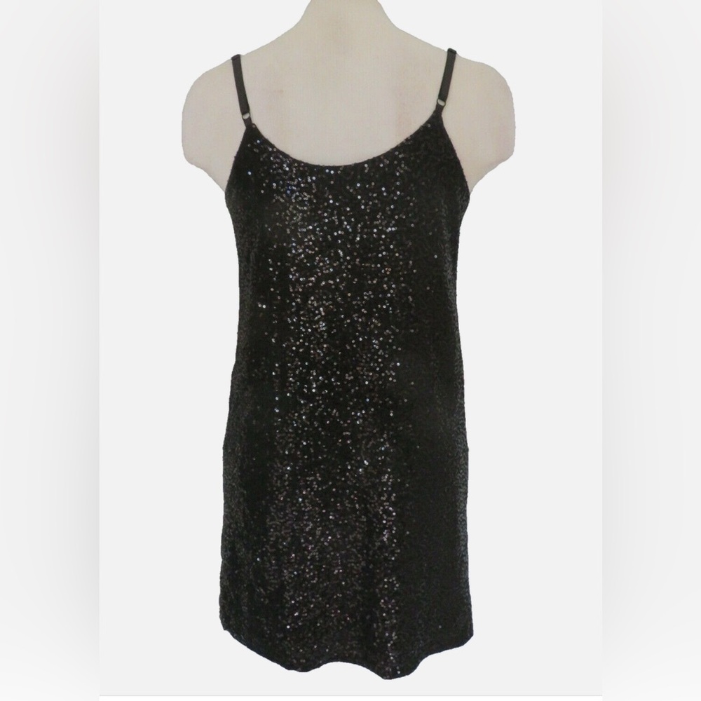 Aqua Black Sequin Sleeveless Dress
